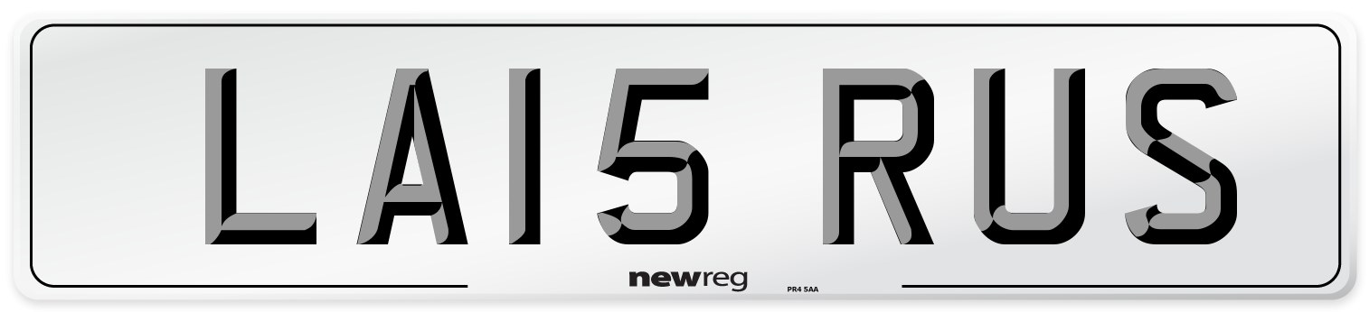 LA15 RUS Number Plate from New Reg